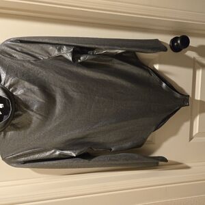 NWT GOOD AMERICAN Mockneck Metallic Silver Thong Bodysuit